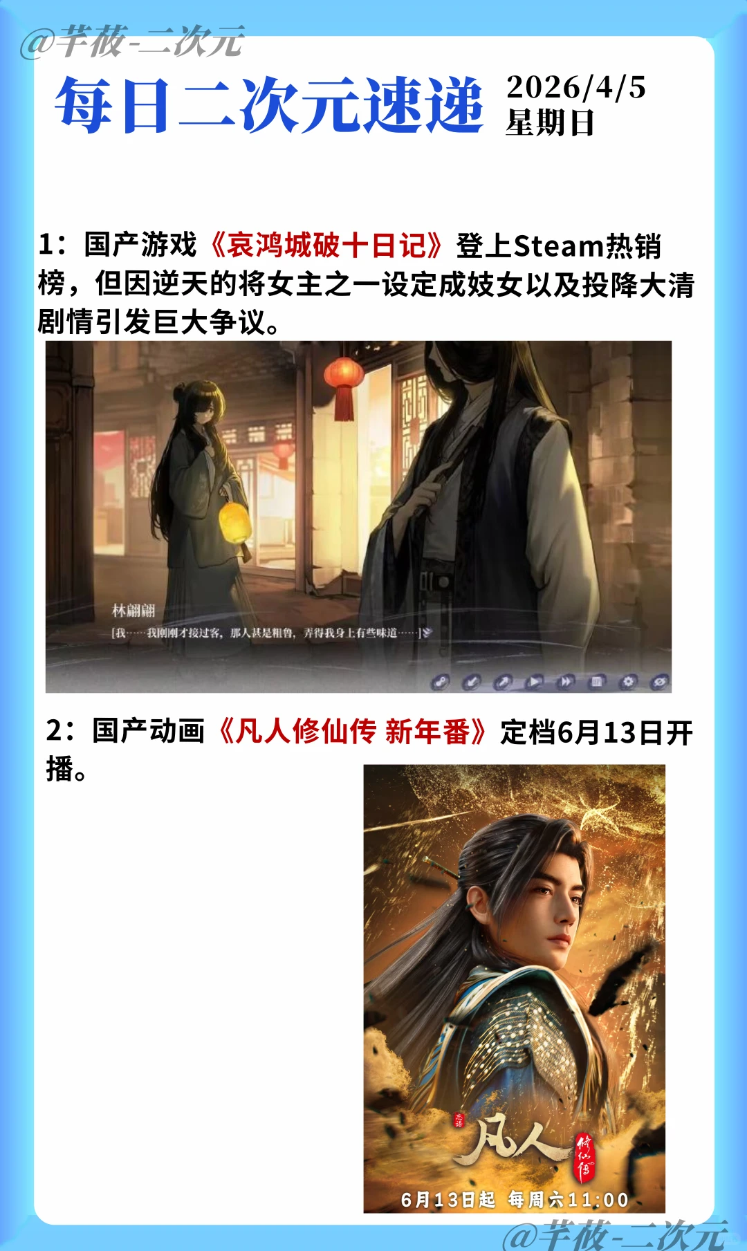 二次元熱點全紀錄：Steam熱賣爭議遊戲與新番動態解析 - ACGFav