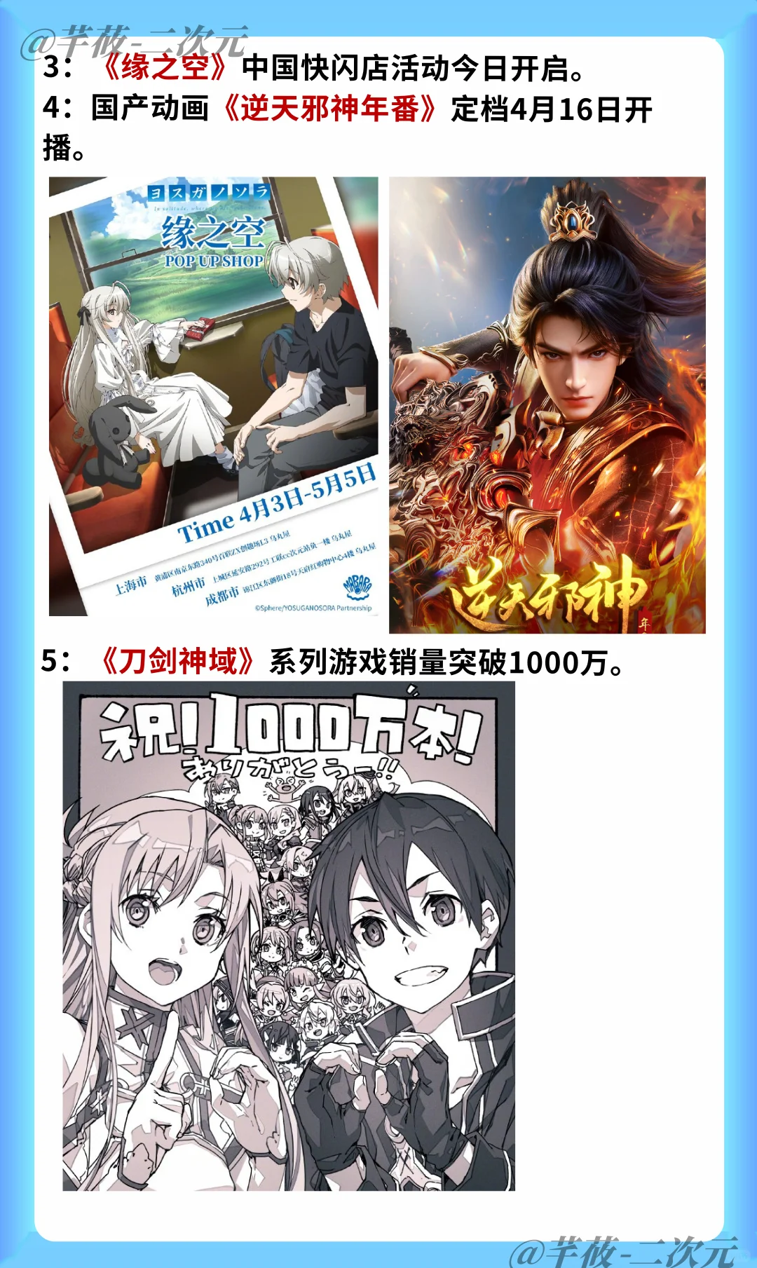二次元最新動態總結 - ACGFav